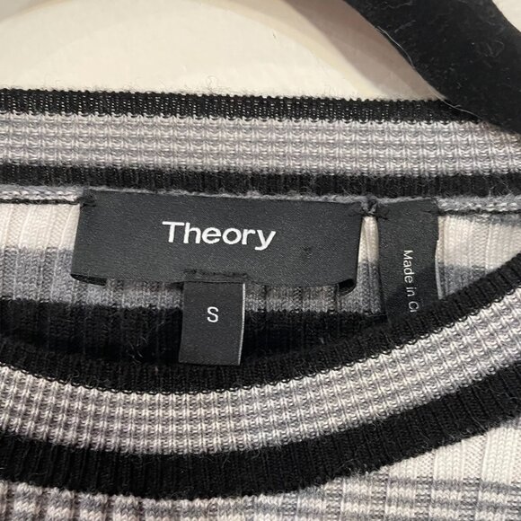 EUC Theory Merino Wool Blend Striped Ribbed Sweater Dress Small - Picture 5 of 7